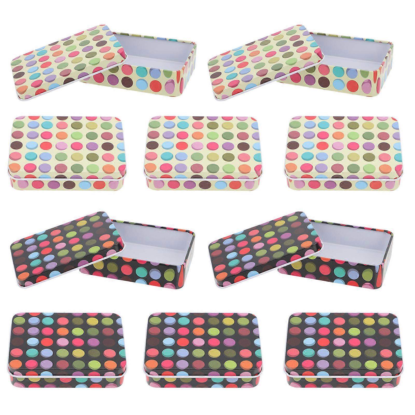 Assorted Color Candy Boxes for Storage Wave Point 10Pcs Iron Boxes