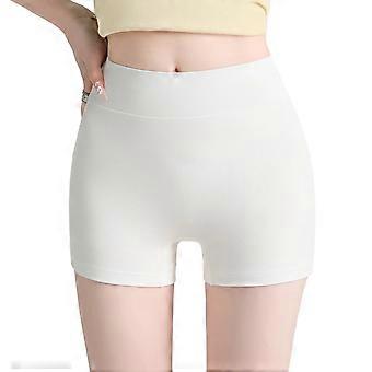 Boyshort Safety Shorts for Women with Wide Waistband and Soft Fabric for Dresses, Skirts and Commute Layering Wear  White XL