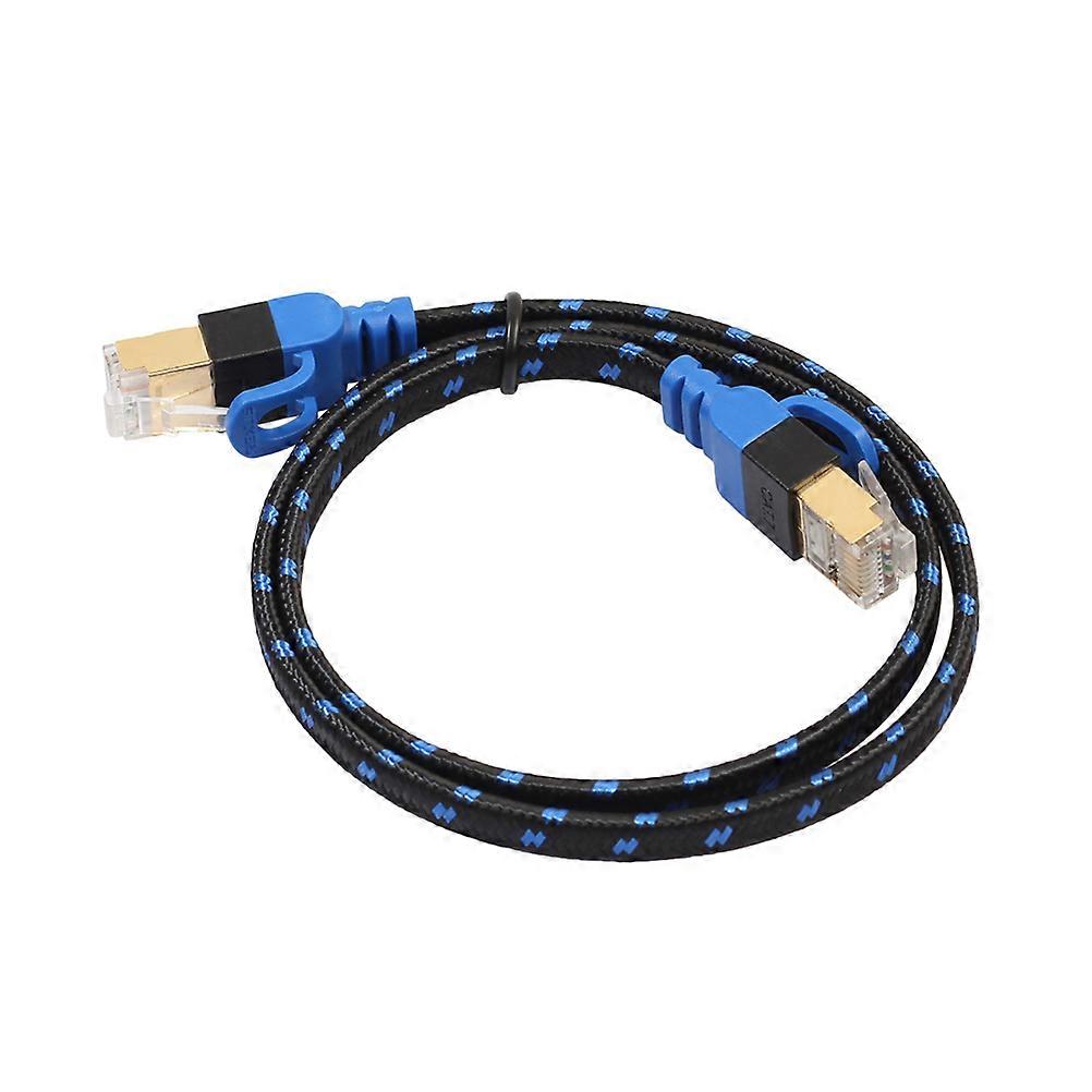 Network Cable Cat7 Double-Shielded for Connecting Use 2Pcs 1 Meter Black