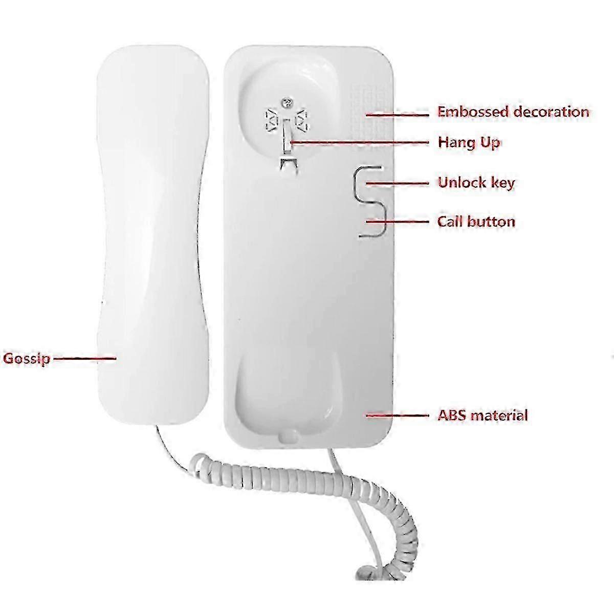 2 Wire Audio Door Intercom, for Apartment Building, with One Button Unlock