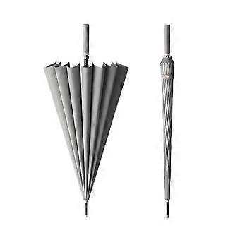 Windproof Automatic Umbrella 16 Rib Double Canopy Long Handle 22Inch Travel Umbrella for Rain and Sun