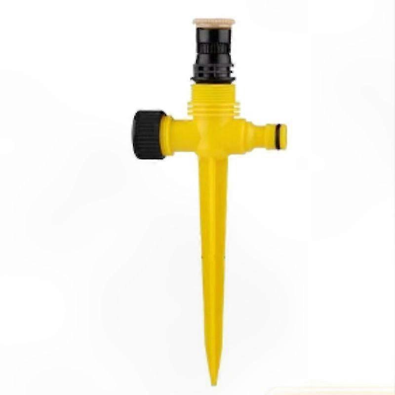 360-Degree Rotating Multi-Function Garden Sprinkler, Adjustable Irrigation System, Yellow, 26.5x10.5cm