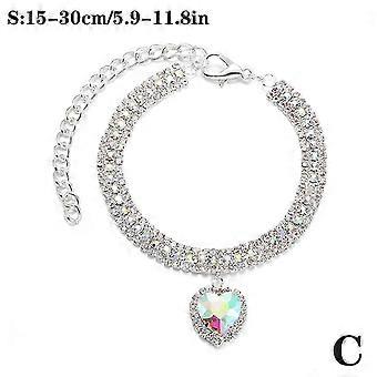 Crystal Heart Adjustable Pet Bling Collar