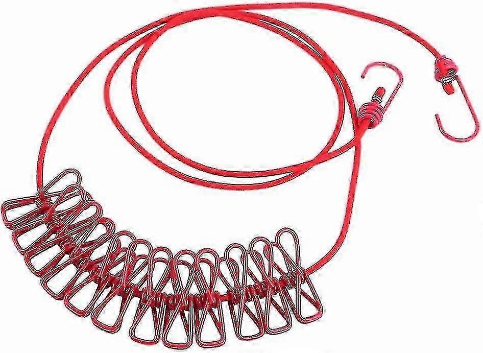 Lightweight Stretch Clothesline With 12 Clips
