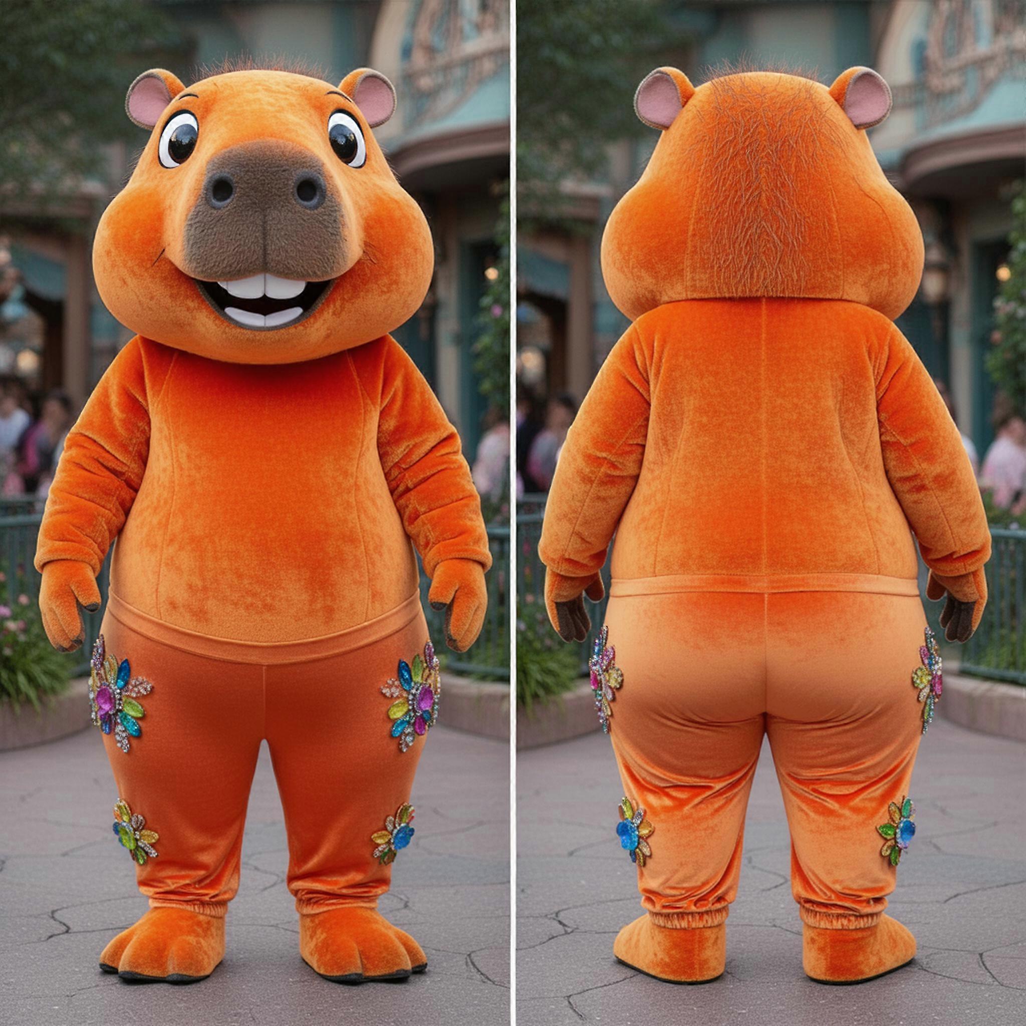 MASTICOT Velvety Orange Cuddly Capybara Mascot
