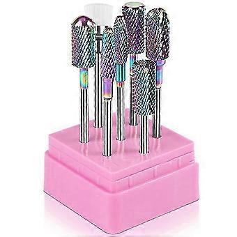 Nail Drill Bit Set DC-7 Wolfram hårdmetal diamant keramisk akryl neglebor 7pcs fjern akryl negle gel polsk poly forlængelse neglegel drill bi