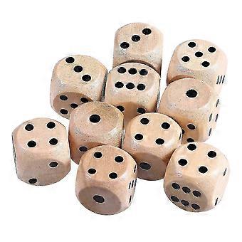 10st Trä Tärningar 6 Sidigt spel Tärning Set D6 Trä Tärningar Mini Tärningar Bord Tärningar Spel Rekvisita (16mm)