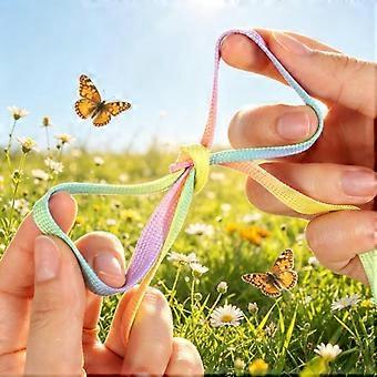 Color Gradient Creative Flat Shoelaces for Sneakers Fashionable Athletic Shoes Laces Pair Colorful Casual Sneaker Laces