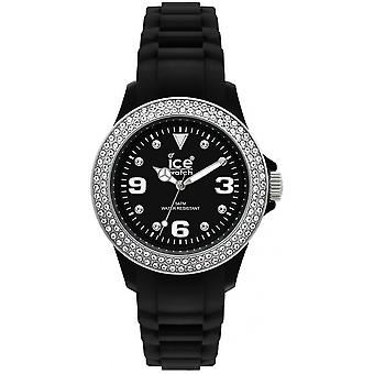 Ice-Star svart & vit kvarts analog Women ' s Watch med silikonarmband ST.BS. U. S. 09