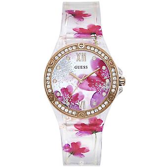 Guess watches ladies clear bloom watch for Women Analog Quartz with Polyurethane bracelet GW0239L1