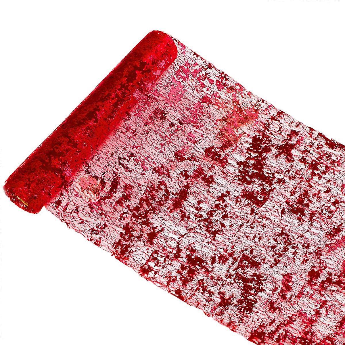 Table Runner Roll with Sequin Foil Metallic Mesh