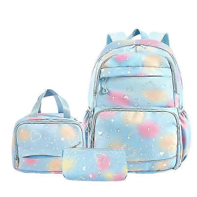 Backpack Three-Piece Set Large Capacity School Study Supplies Storage Bag