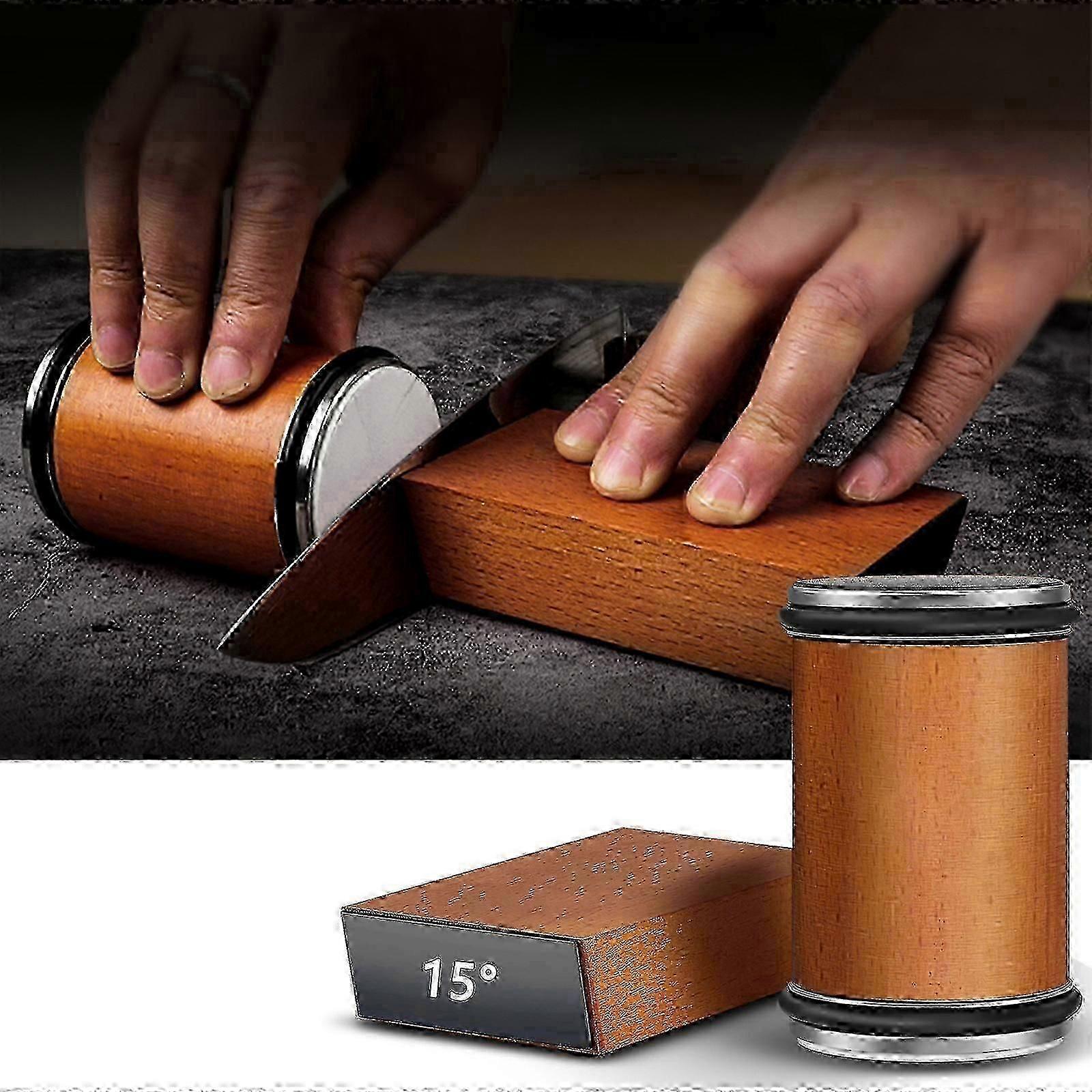 Rolling Knife Sharpener Diamond Steel Magnetic Edge Roller Sharpener with Holder