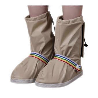 Waterproof Shoe Covers Nonslip Durable Sole 100% Waterproof Protection for Rain Travel L Creamy White