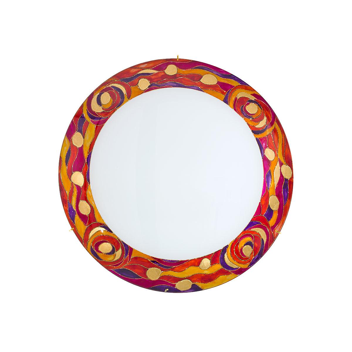 Serena Glass Decorative Flush Ceiling Light 3 Light 24 Carat Gold