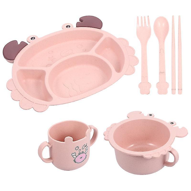 28X20x3cm Pink Plates 1 Set Of Pp Dining Plate Baby Tableware Wheat Straw Dinners Baby Tableware