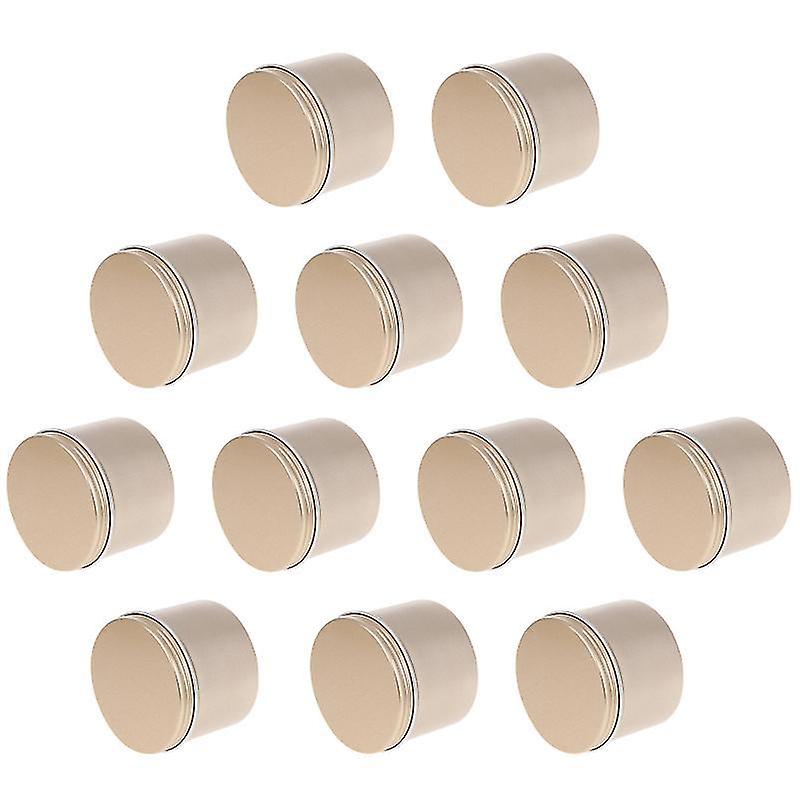 6.5X5cm Golden Travel Bottles & Containers 12pcs 100ml Aluminum Jars Cream Box Refillable Containers