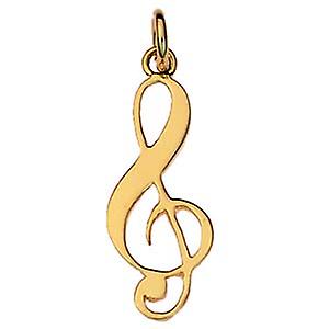 9ct Gold 28x11mm G Clef Pendant