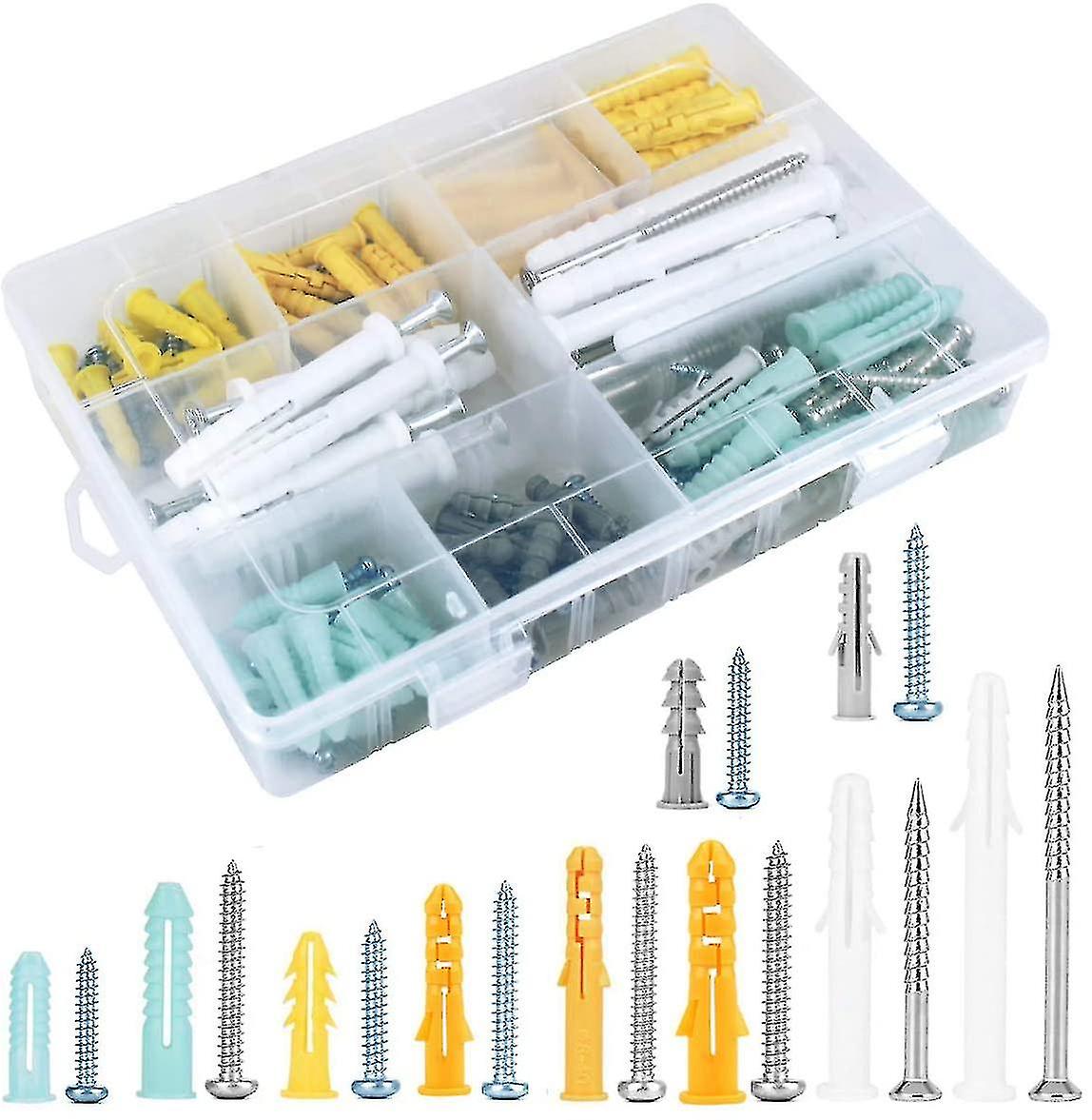 Screw And Plug Kit Large Assortment Of Screw Plugs For Assembly, Repair, Construction, Drilling