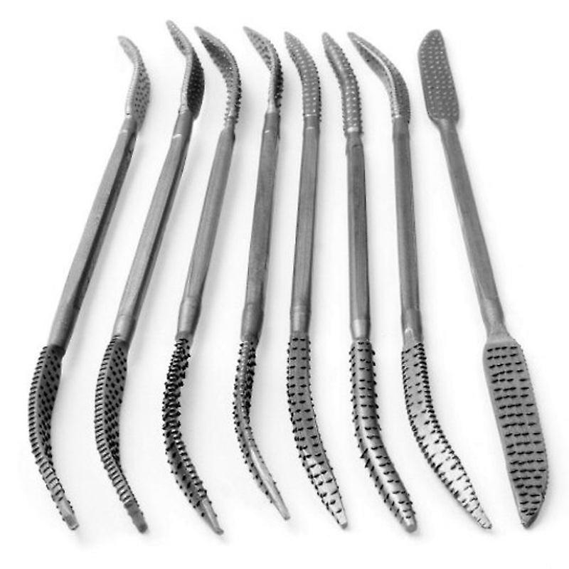 200 millimetri doppia estremità Riffler legno raspa file set intaglio falegnameria 8pcs file d'argento