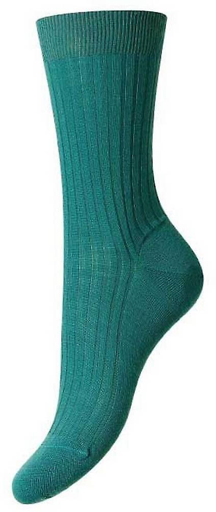 Pantherella Rose Merino Wool Socks - Jade Green