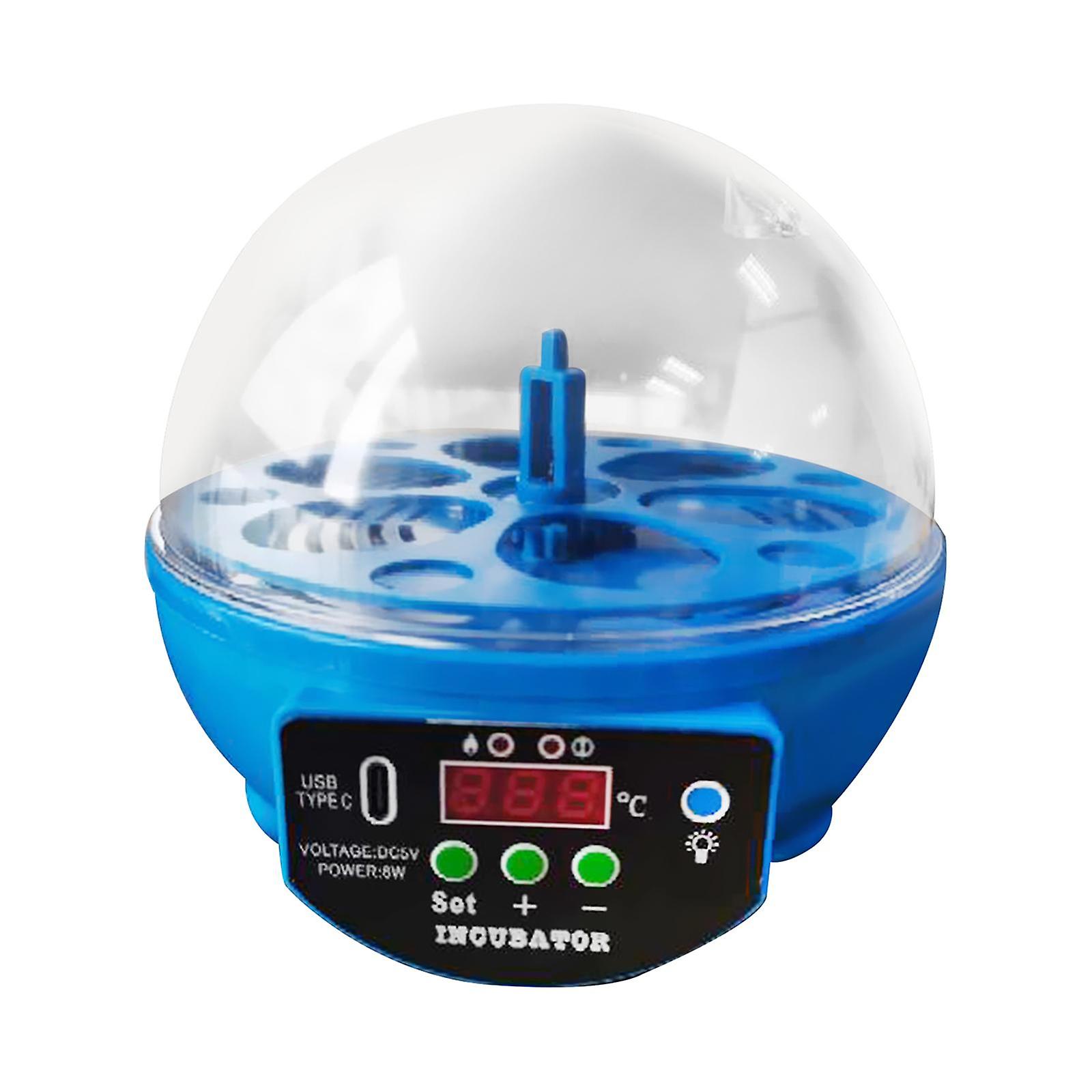 USB 6 Eggs Incubator Automatic Egg Turner Hatching Eggs for Birds Goose Eggs Blue