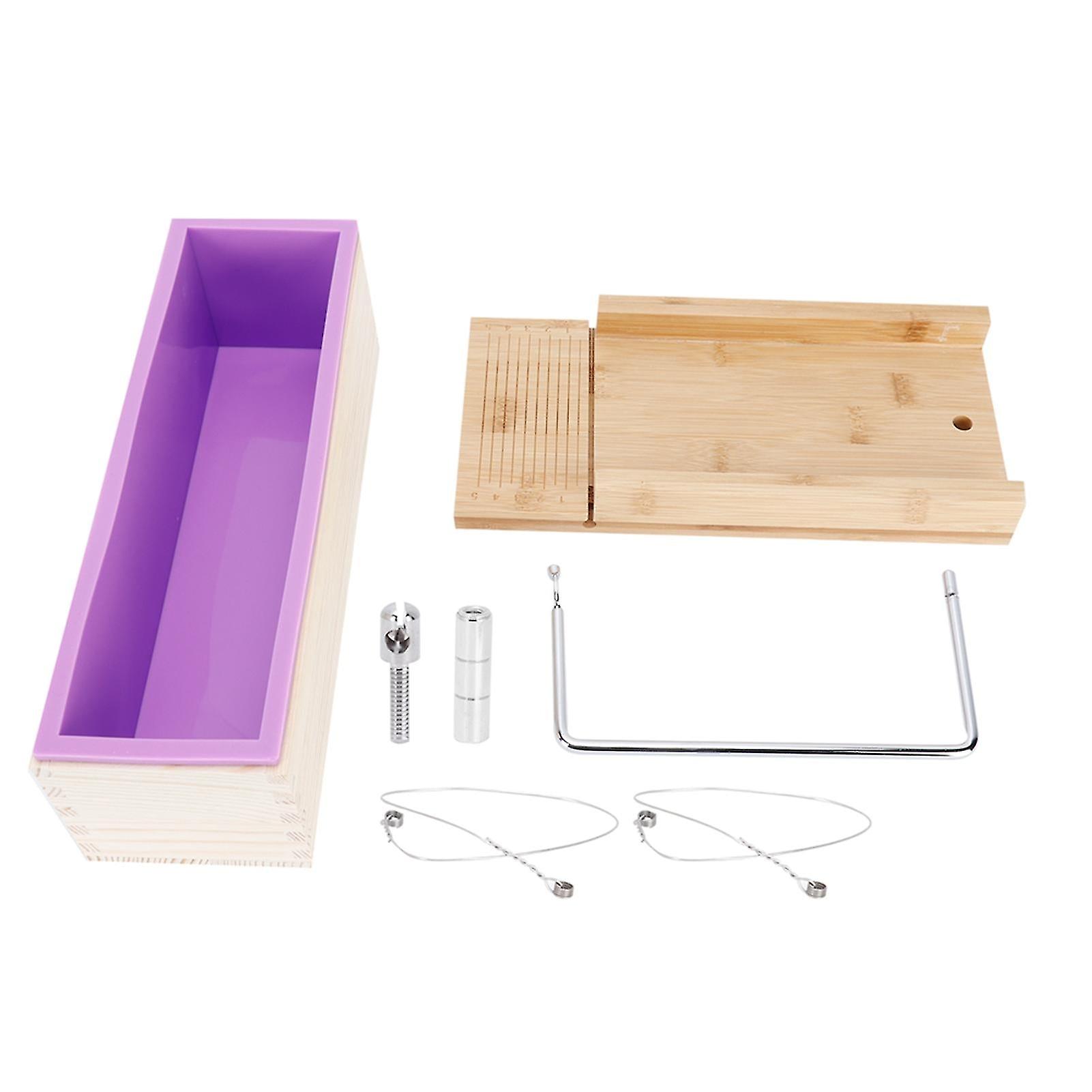 1200Ml Soap Mold Bamboo Cake Bread Soap Cutter Diy Bread Making Mold Set Kitchen Tool