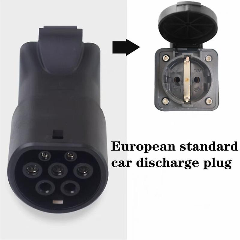 16a Electrical Car Connector Evse Adapter Portable Ev Plug Type 2 Female To Schuko Socket