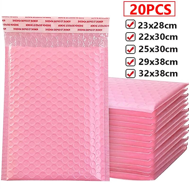 20pcs Pink Poly Bubble Mailers Padded Envelopes Bulk Bubble Lined Wrap