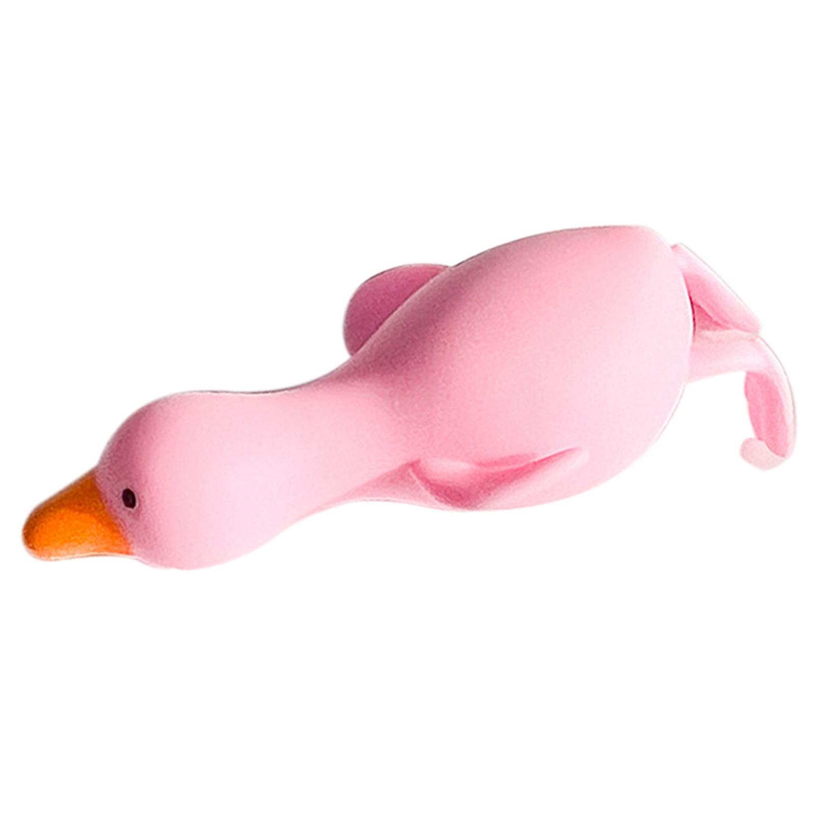 Squeeze Animal Toy Soft Vinyl Rebound Stress Relive Squeezing Pulling Decompression ToyPink Goose 