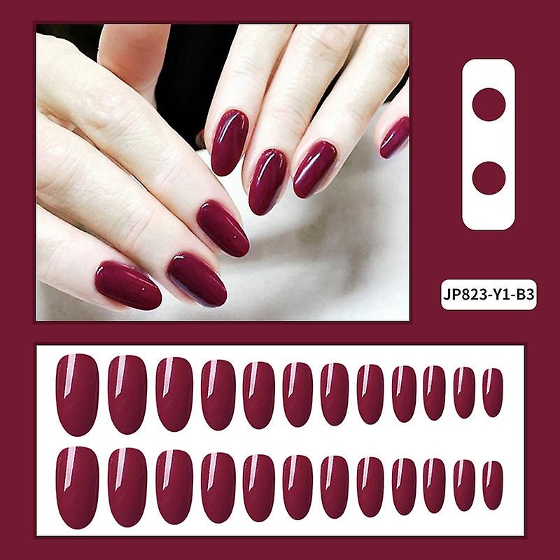 Puntas de uñas falsas Arte artificial falso DIY Finger Cover Long round Head Removable Solid Color Fashion N