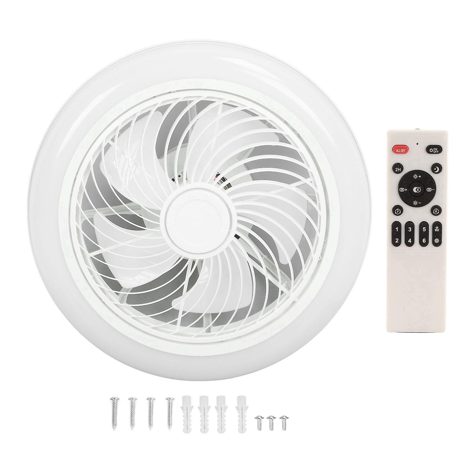 Contemporary Enclosed Ceiling Fan with LED Light, Remote, Adjustable Dimming, and Smart Timer (110-265V)