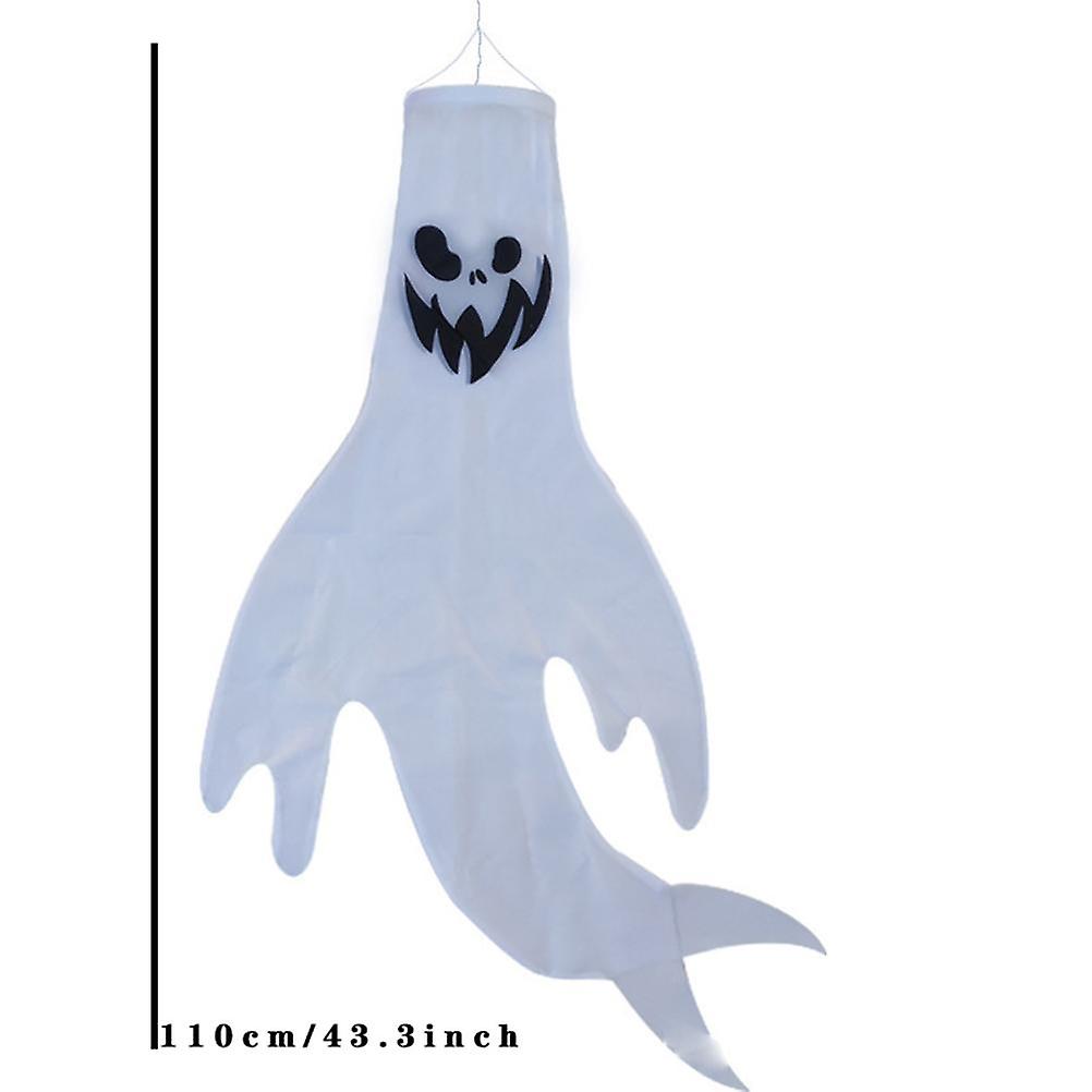 Halloween Ghost Windsocks com LED String Lights Light up Hanging Ghost Halloween Decorations Party Yard Decor