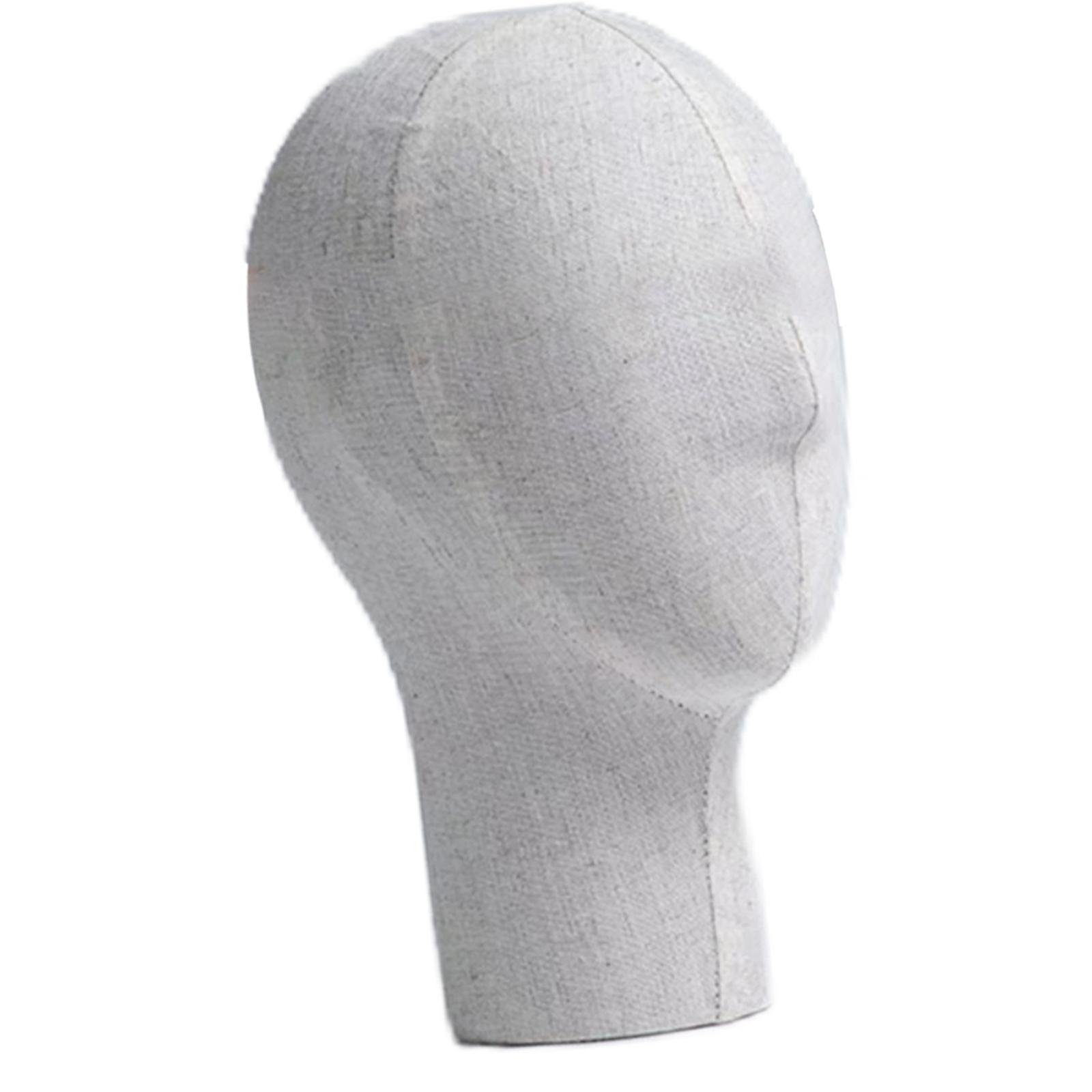 Mannequin Head Base Bald Head Model Hats Wigs Manikin Head  White Linen