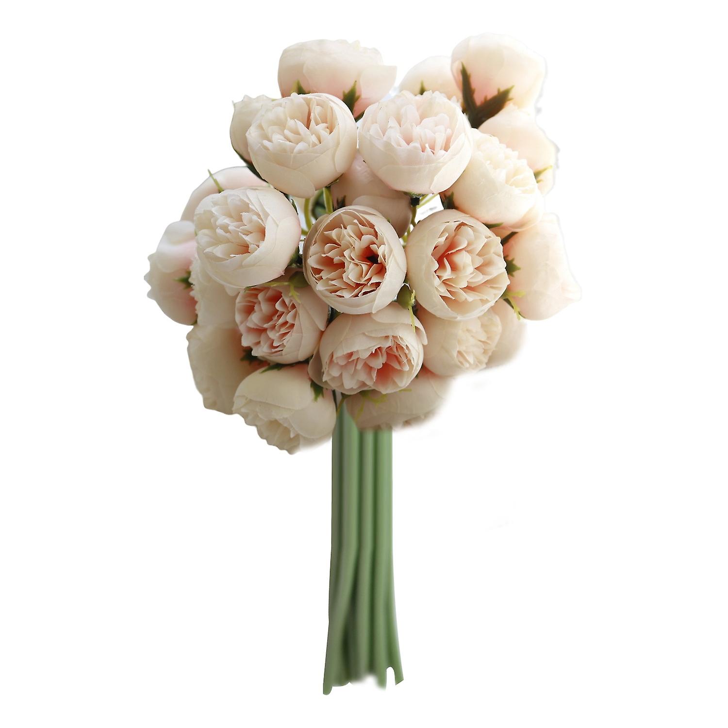 1 Bunch Artificial Flower No Watering Never Fade Realistic Looking 27 Heads Tea Rose Simulation Bouq
