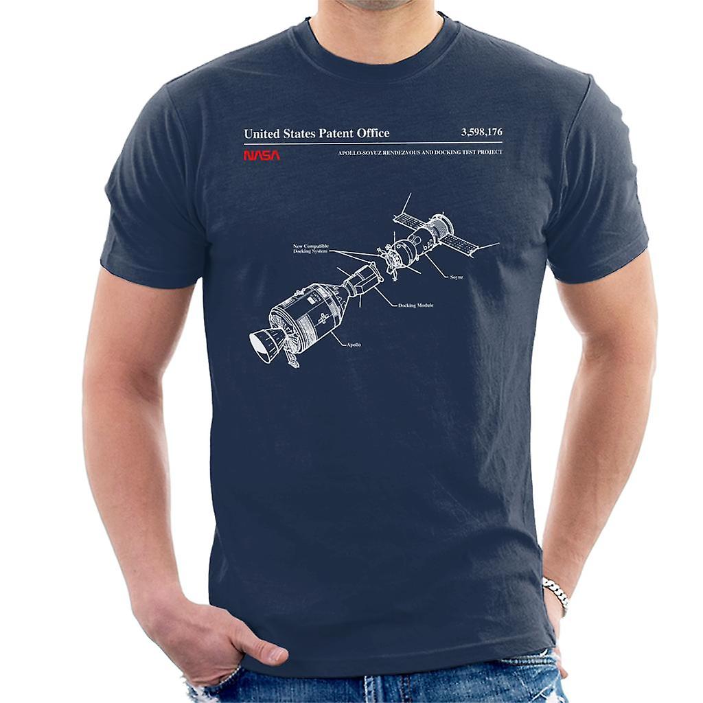 NASA Apollo Soyuz Docking Test Blueprint Men's T-Shirt