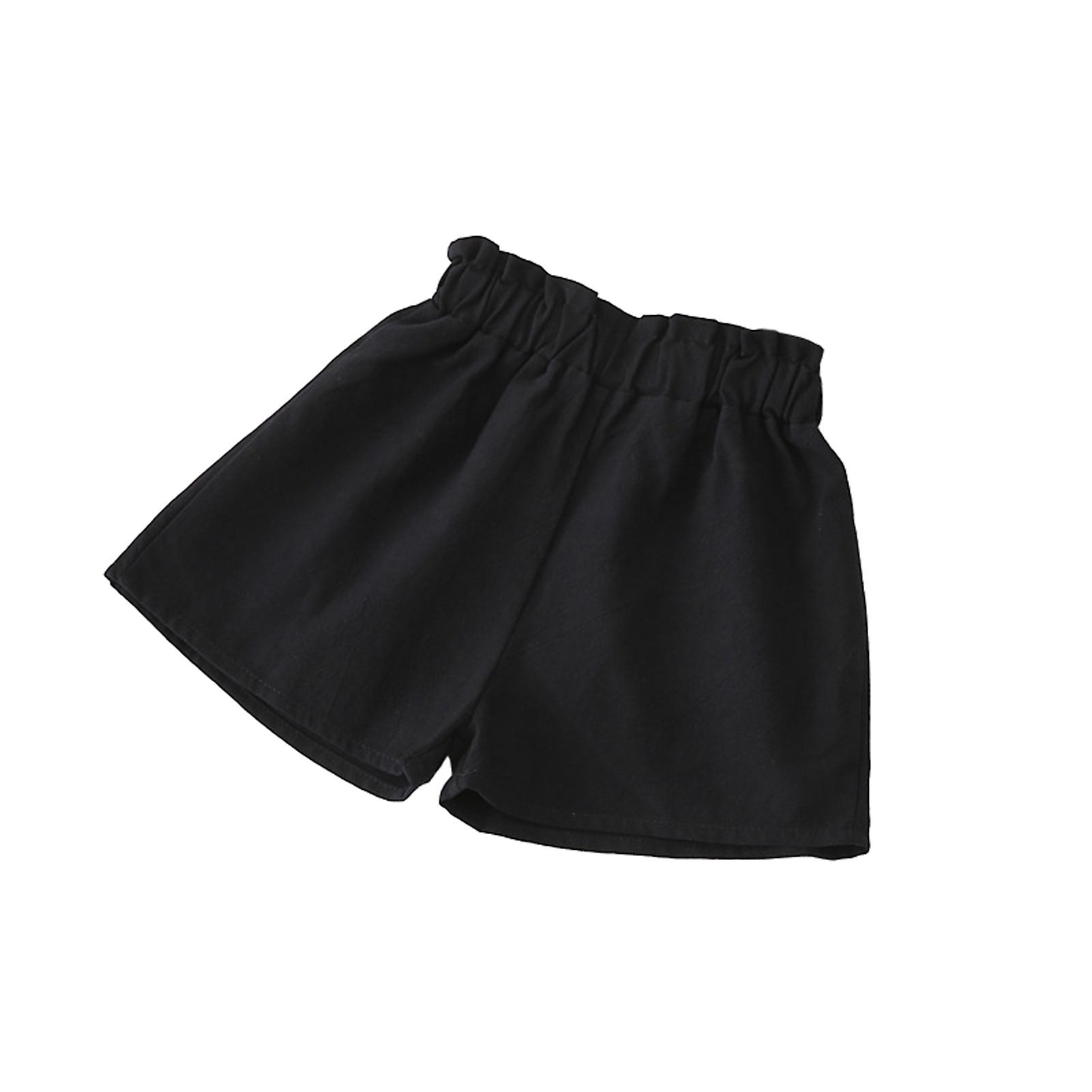 Pure-Color High Waist Shorts for Girls Comfy Sweat-absorbent Shorts for Girls Daily Wear