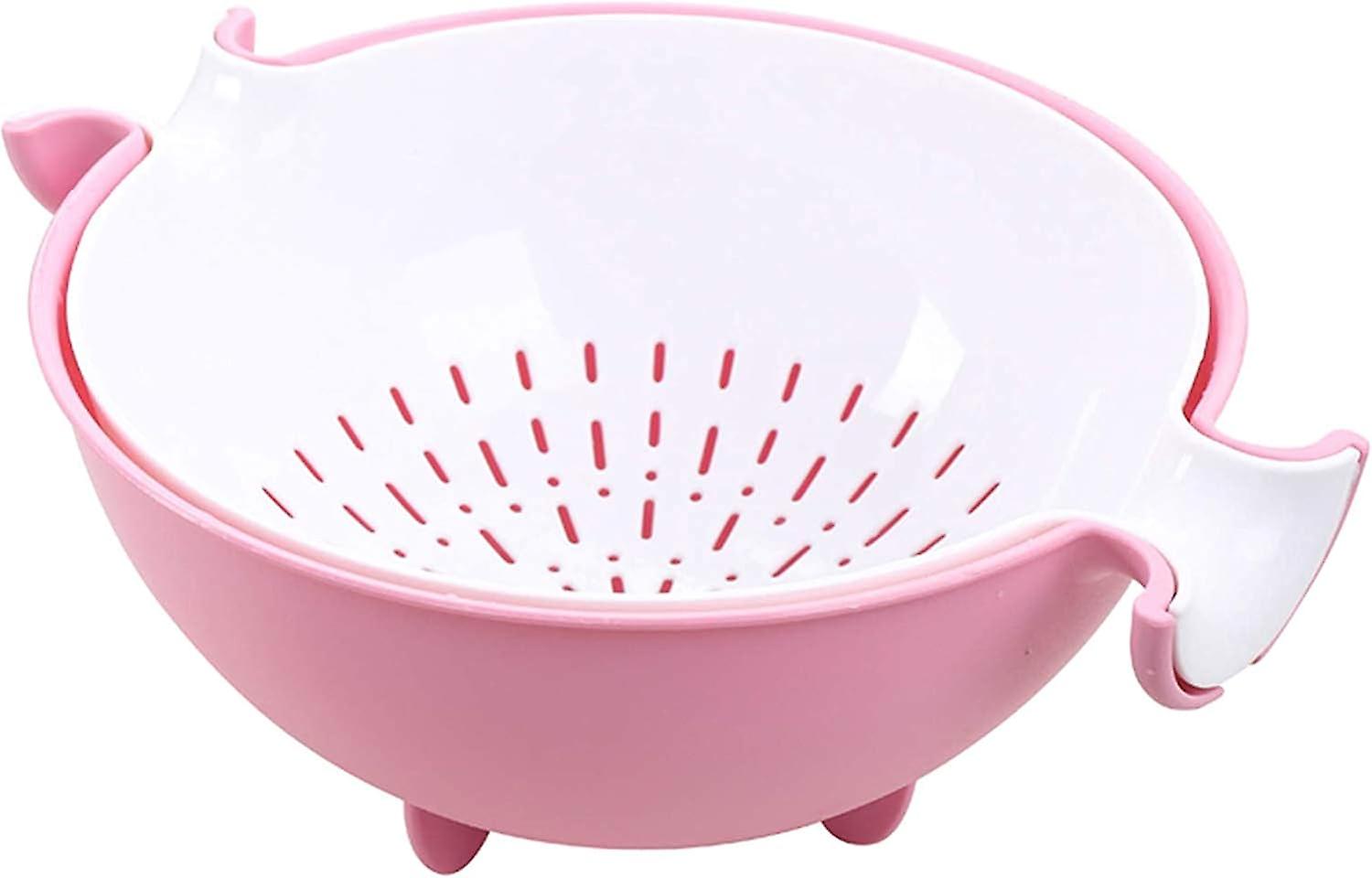 2 in 1 kitchen filter/colander and bowl set, large plastic washing bowl and filter, detachable colander filter set, saving space