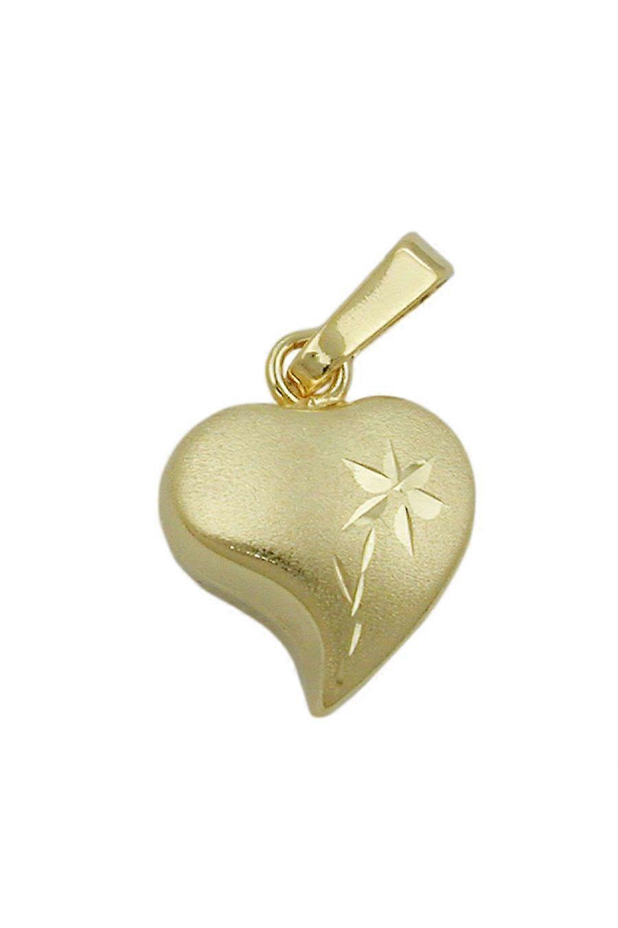 Pendant Heart With Flower 8k Gold - Gl431076