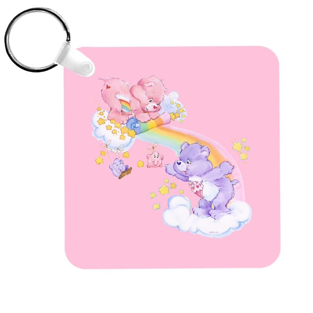 Care Bears Cheer Bear And Share Bear Unrolling A Rainbow Keyring