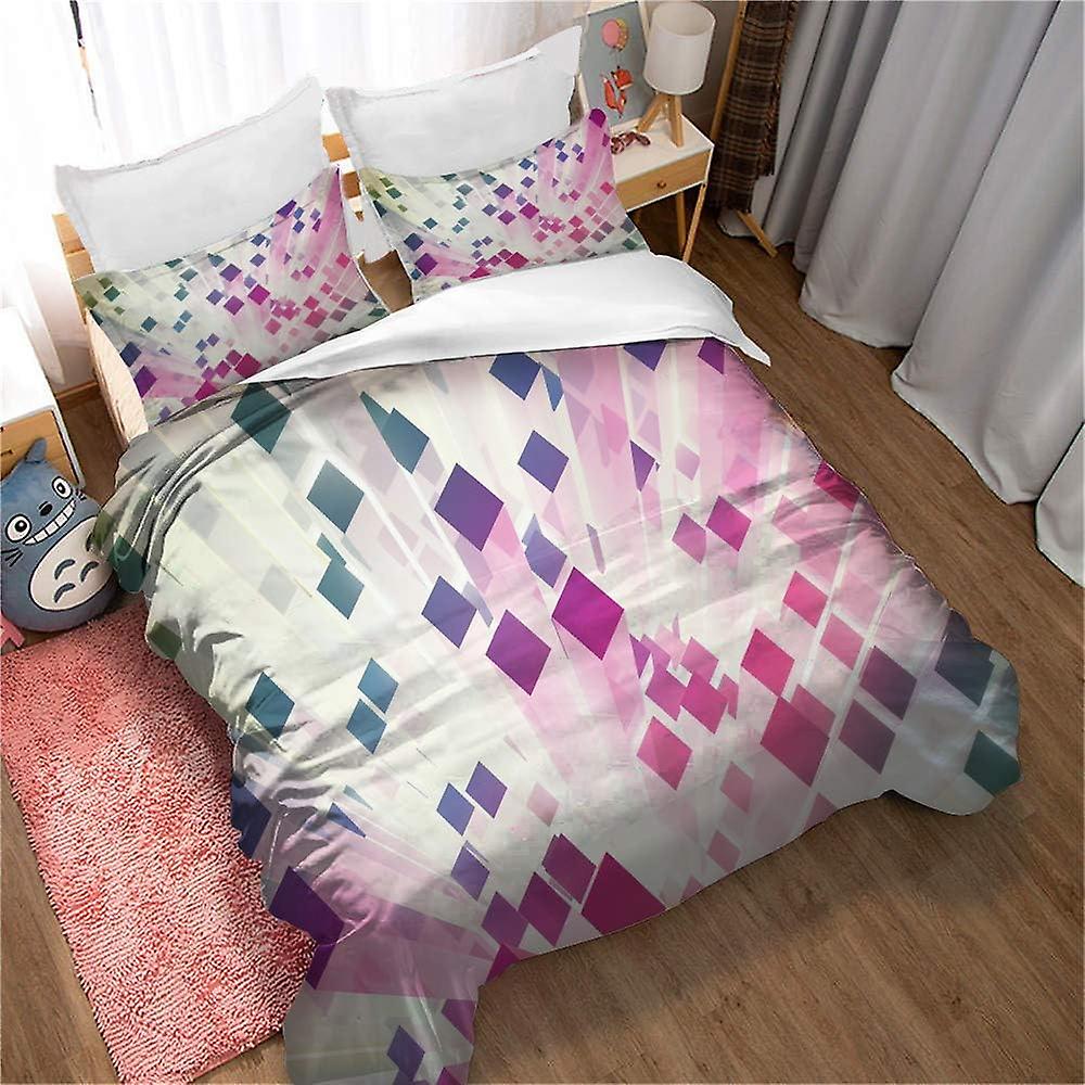 Bedding Microfiber 3 Pieces - Duvet Cover Set with Abstract Multicolor, Soft Fluffy Duvet Covers with Zipper pattern 03)