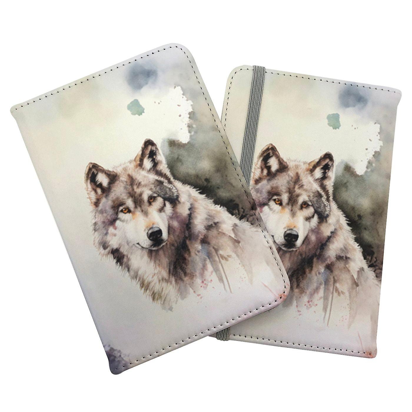 Loyal Wolf Watercolour Passport Cover