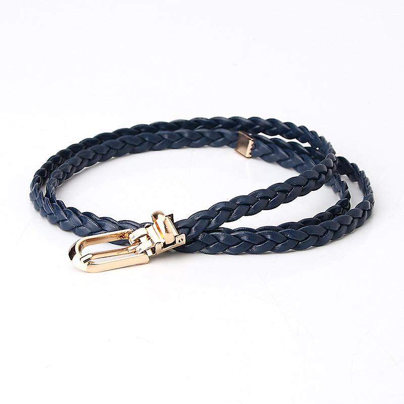 Women Belts Korean Fashion Knotted Decorative Woven Belt Candy Color Small Belt Simple Clipped Button Belt Wholesale