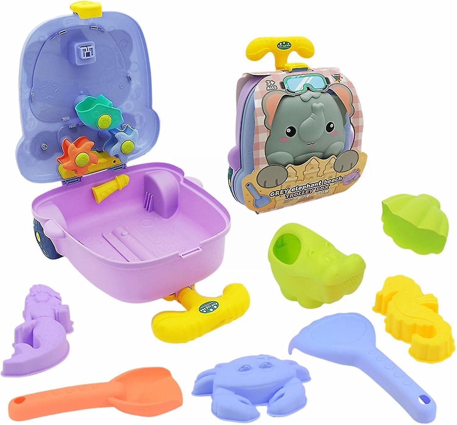 תינוקות צעצועים ילדים משחק חול צעצועים עם עגלה מקרה, חפירה, מגרפה ותבניות, תיבת אחסון, נסיעות ב