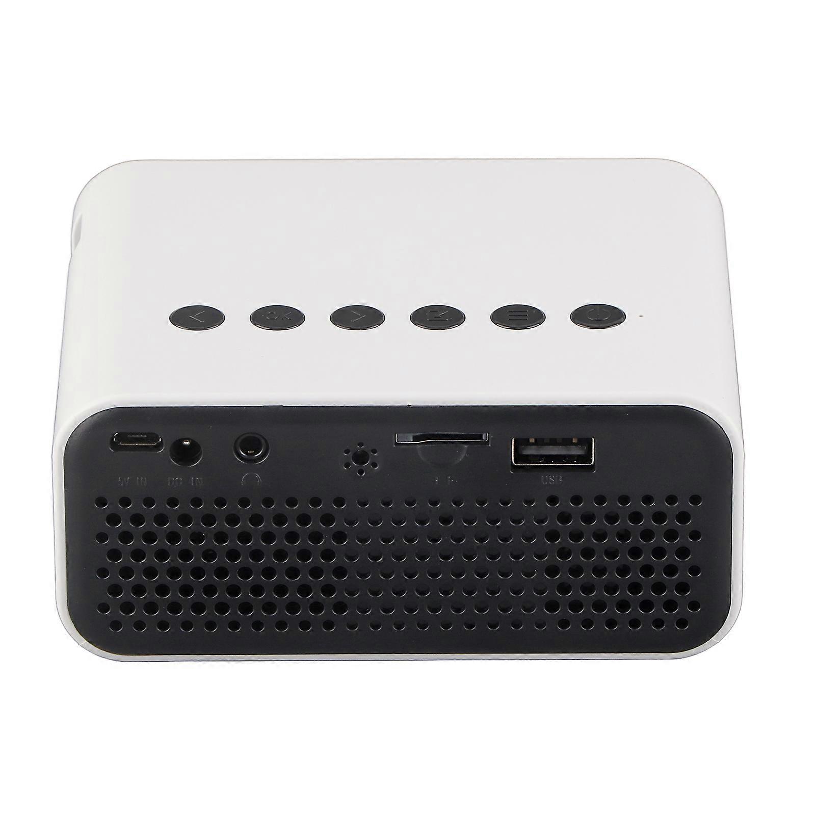 Portable Mini Projector 150mAh 110x90x50mm White EU Plug