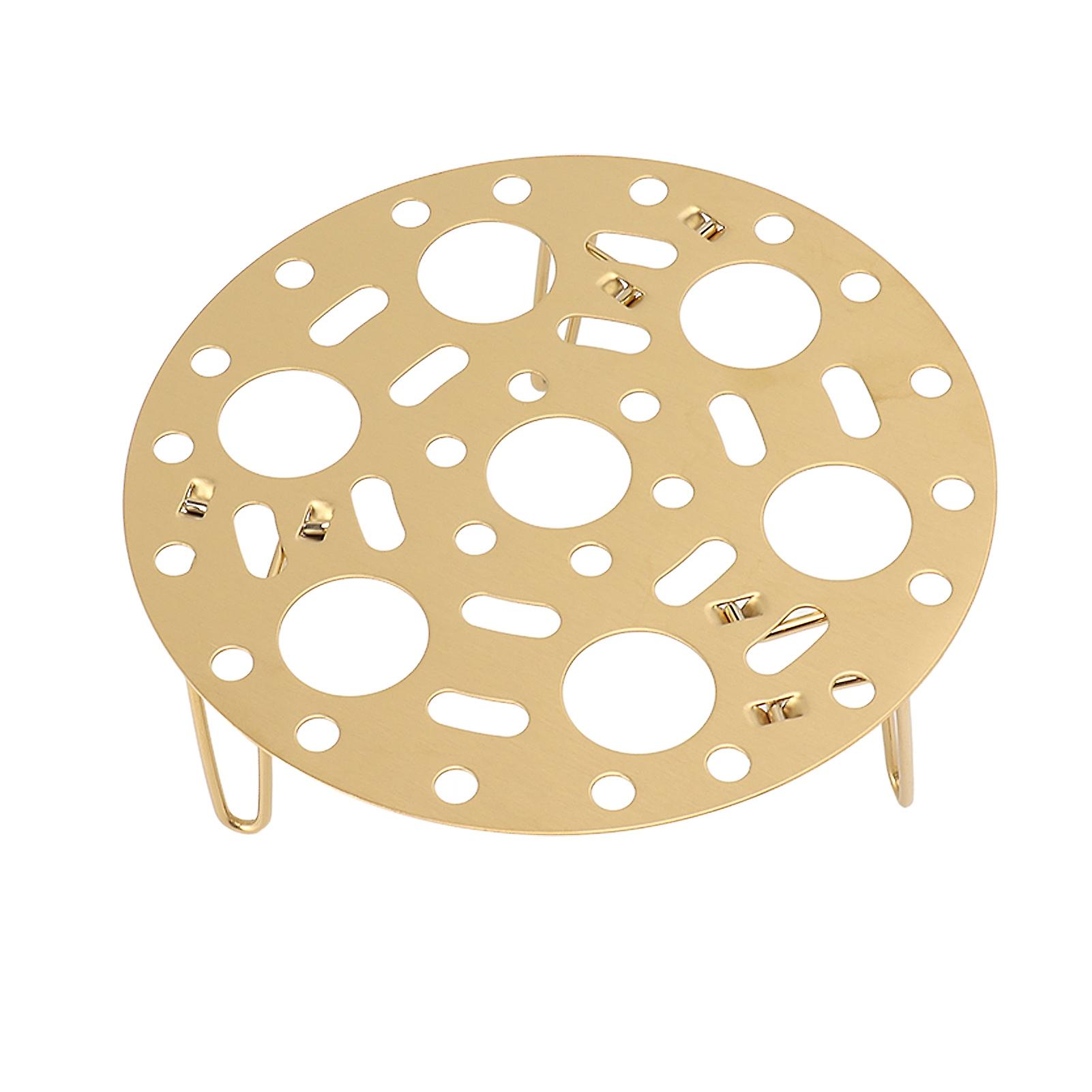 Steaming Rack Stainless Foldable Multi Function Steel Steaming Tray Dumplings Egg Steaming Tool for Home Restaurant Gold 