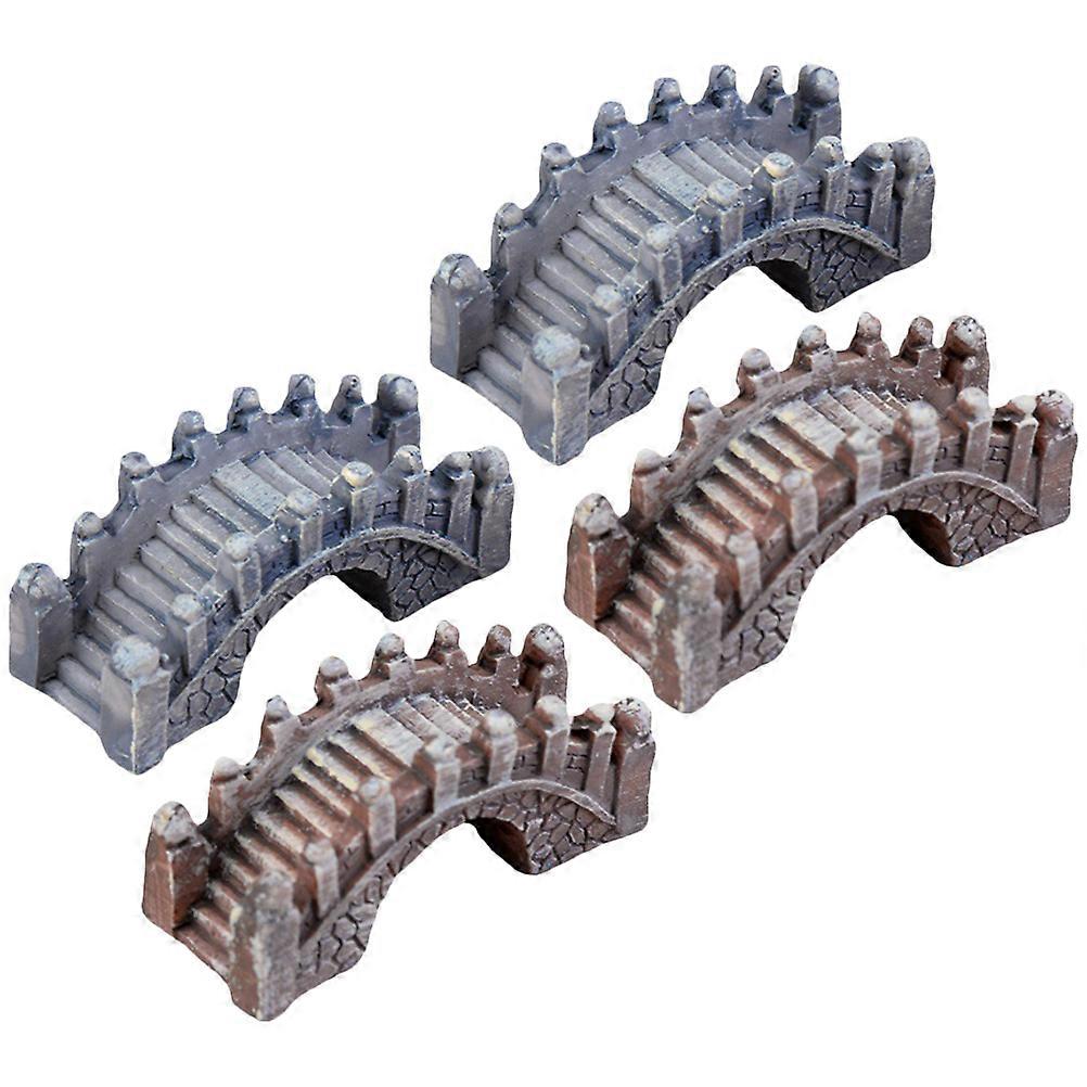 4Pcs Miniature Bridge Models Decorative Tiny Bridge Crafts Miniature Bridge Decors Photo Props