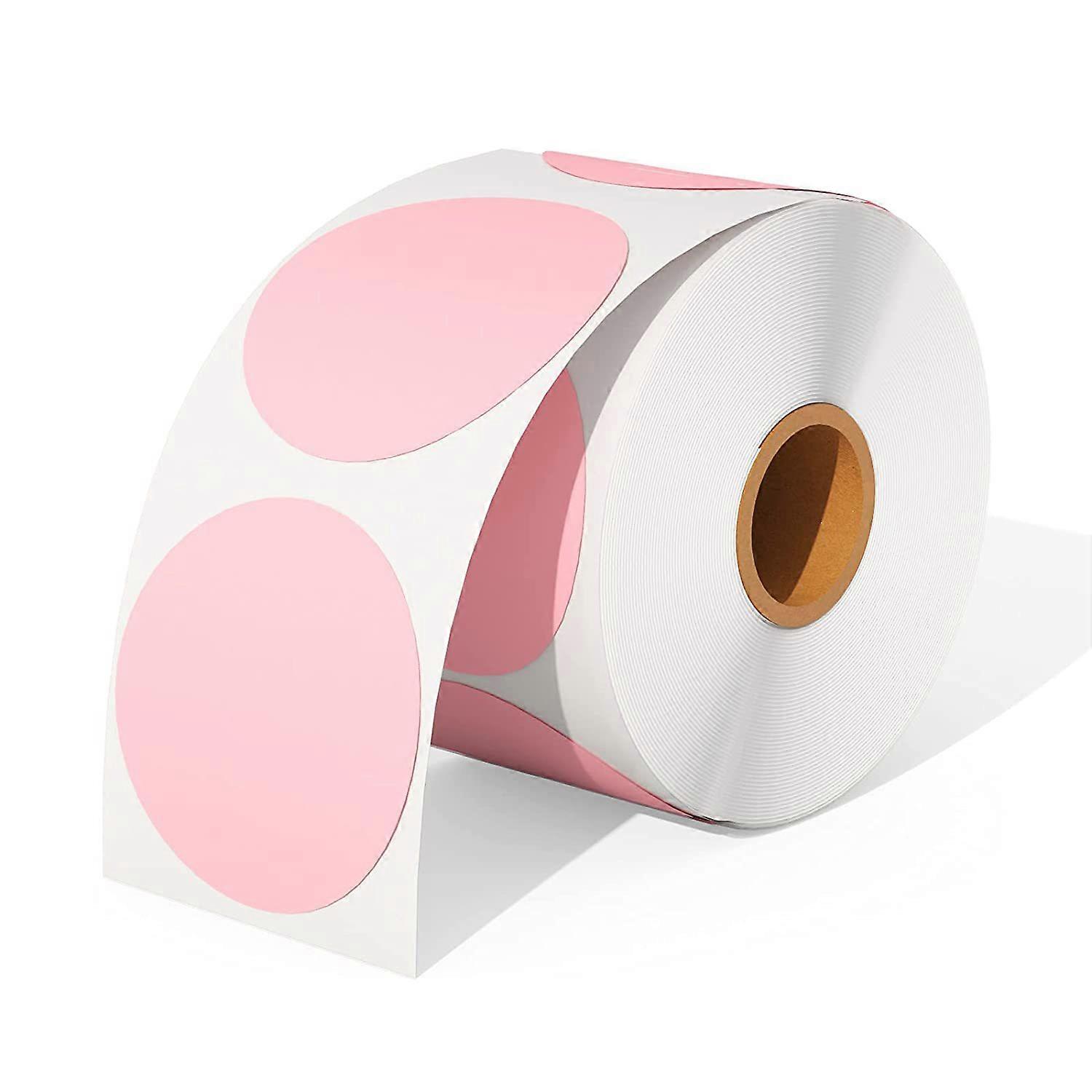 Color Circle Thermal Sticker Label, Self-adhesive Round Direct Thermal Label