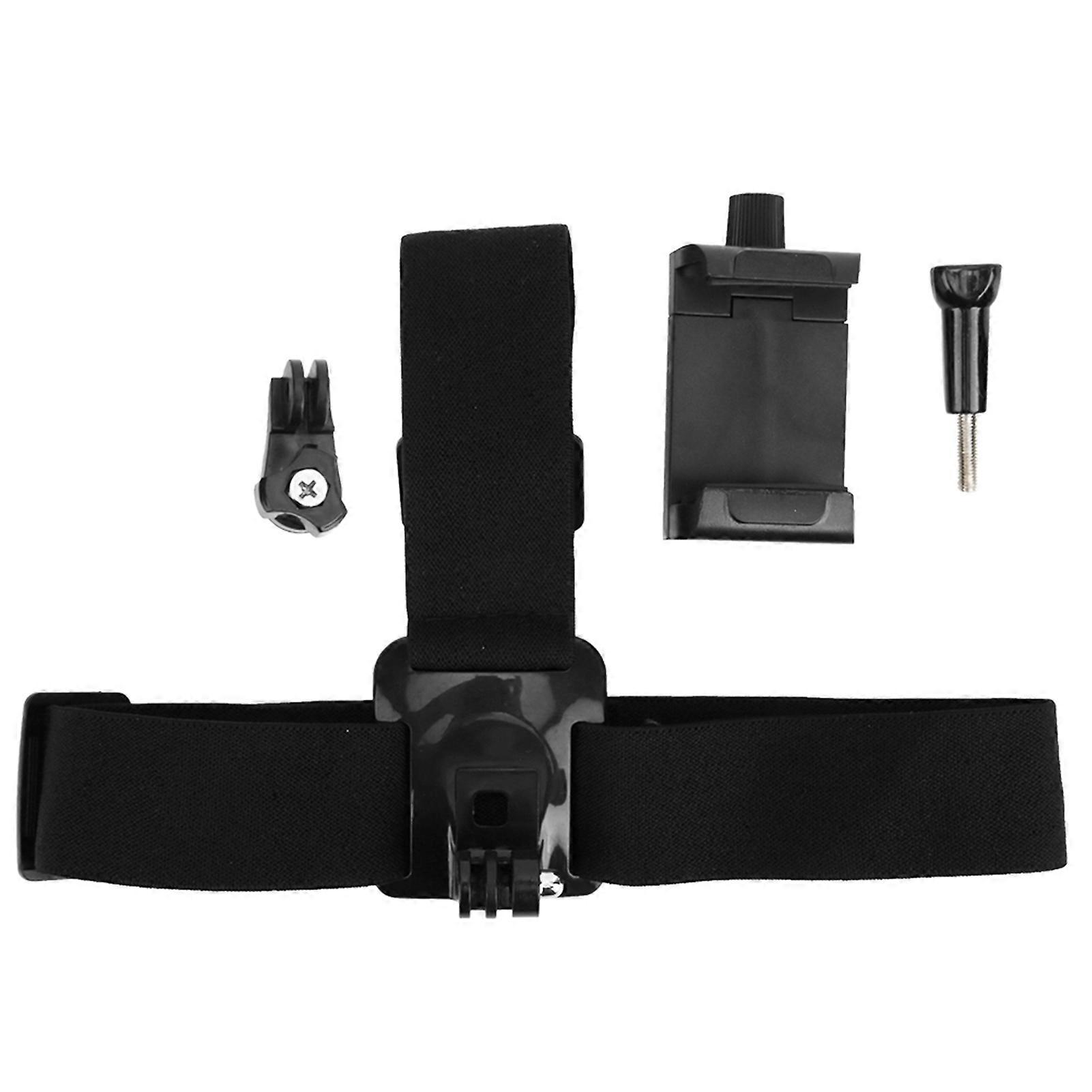Plastic Black Outdoor Head Harness Strap Shooting Bracket Headband Mount For Motion Camera