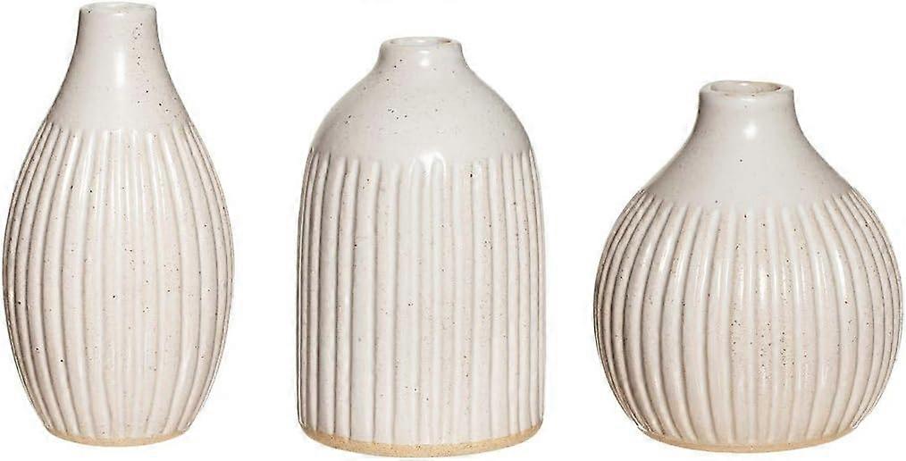 Grooved Bud Vases - Set of 3
